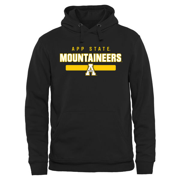 Men NCAA Appalachian State Mountaineers Team Strong Pullover Hoodie Black->more ncaa teams->NCAA Jersey